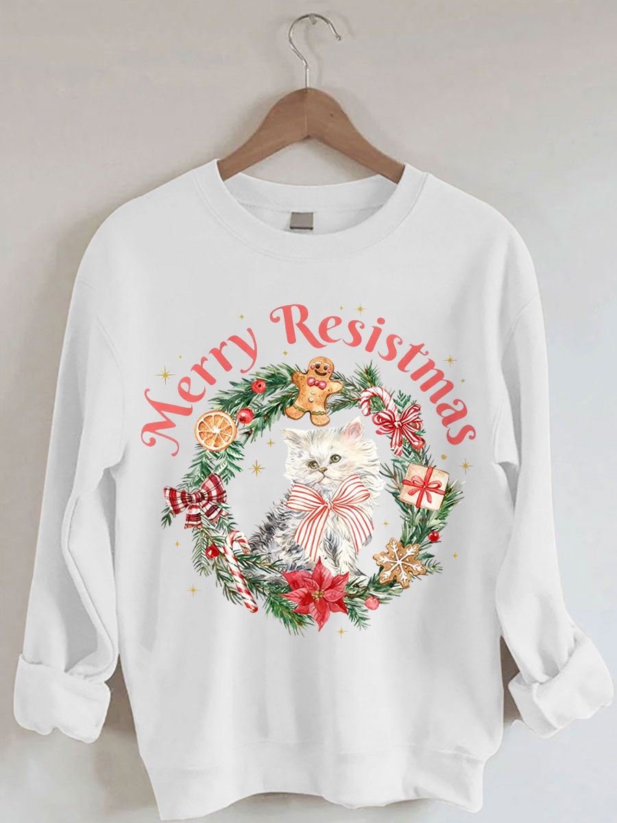 Women's Merry Resistmas Printed Sweatshirt