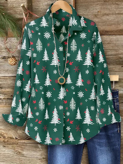 Women's Christmas Tree Long Sleeved Shirt