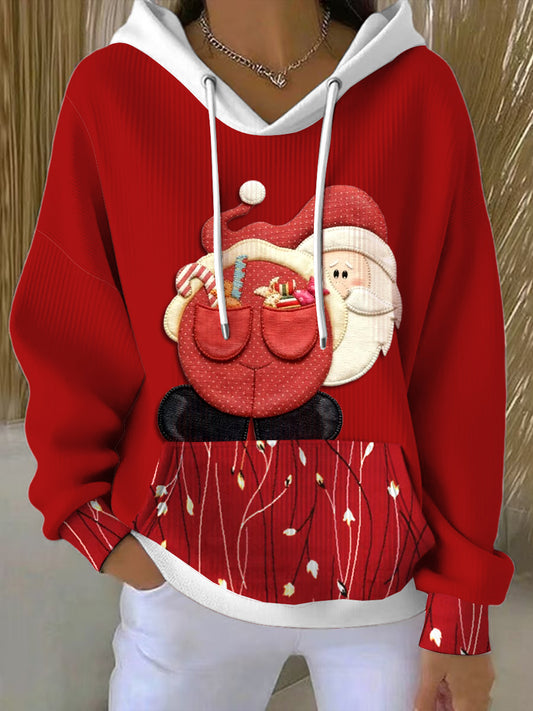 Women's Christmas Fun Santa Hooded Sweatshirt