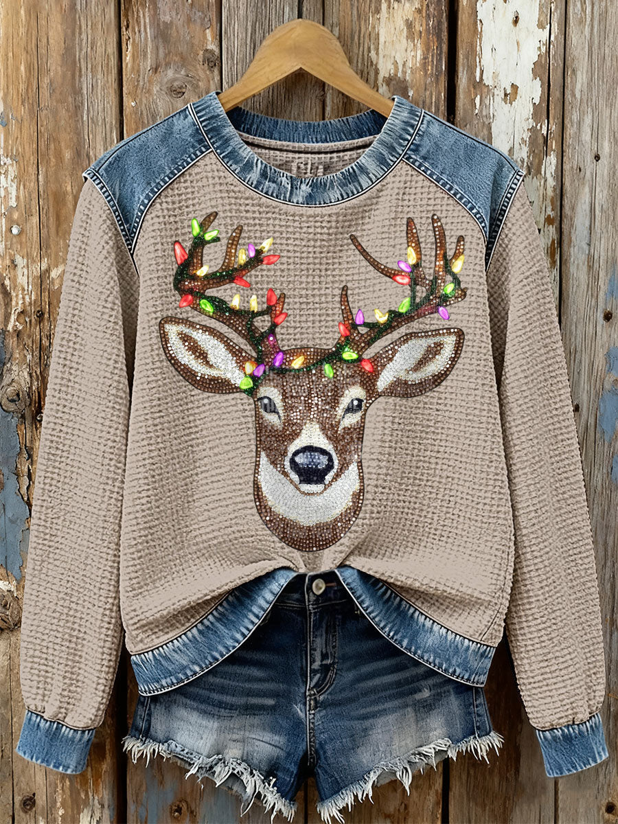 Women's Elk Waffle Knit Sweatshirts